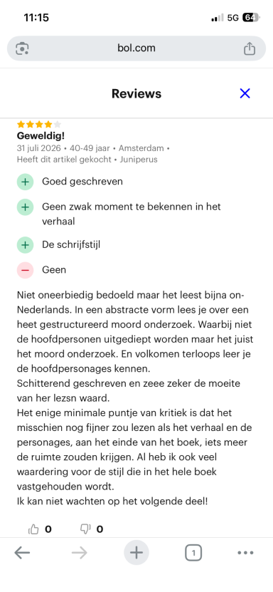 Recensie Bol.com 31 juli 2026